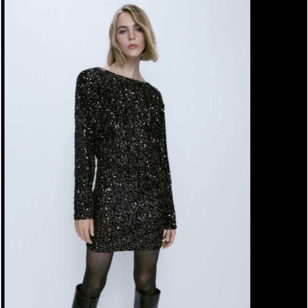 Massimo Dutti Short Sequinned Dress